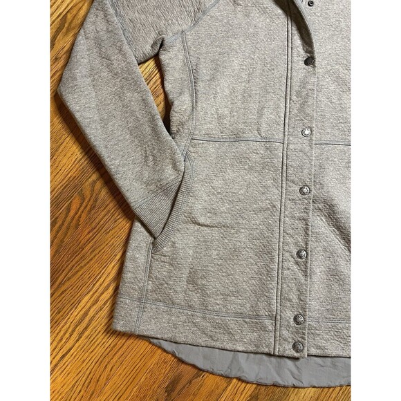 North Face Re-Source Snap Long Hoodie Jacket Medium Gray Women's - Picture 2 of 15